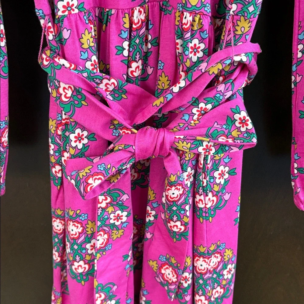 Boden Fuchsia Floral Long Sleeve Dress - Picture 10 of 16